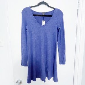 Express Blue Long Sleeve Dress